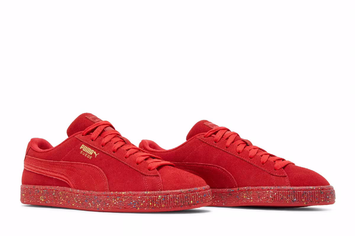 Puma Suede Triplex Mono Red Paint Splatter, view 9