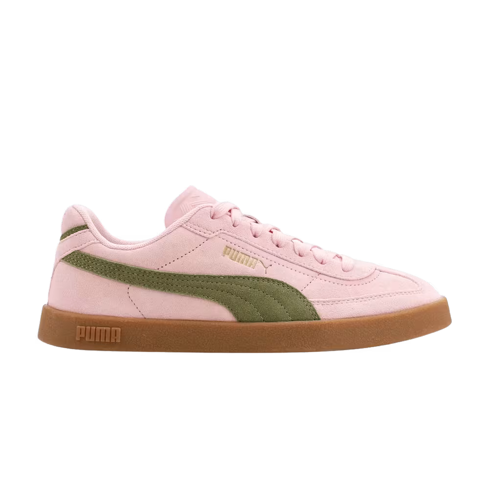 Puma Women's Club 2 Era Suede Pink Shimmer Olive Green