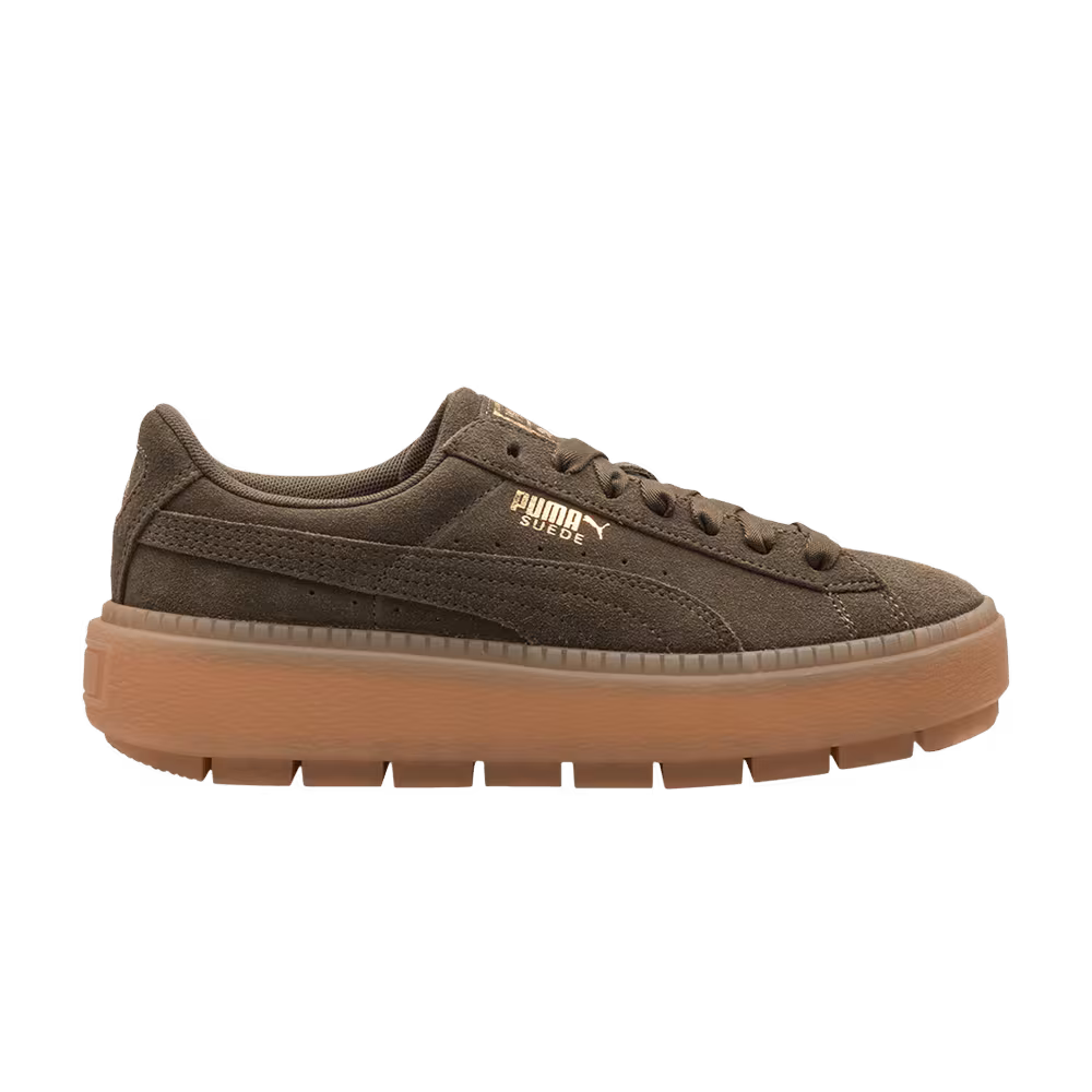 Puma Women's Suede Platform Trace Olive Night