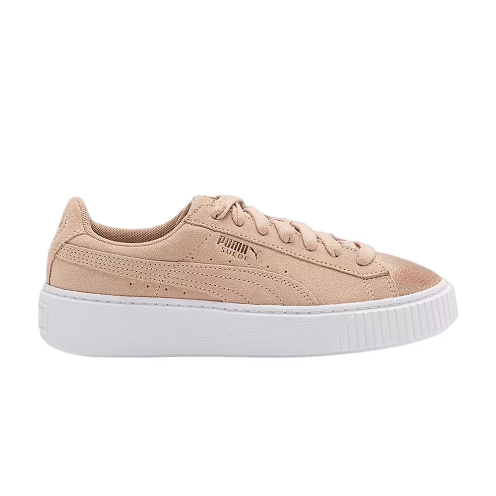 Puma Women's Suede Platform Lunalux Cream Tan