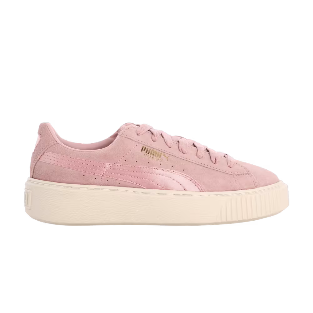 Puma Women's Suede Platform Pink Satin
