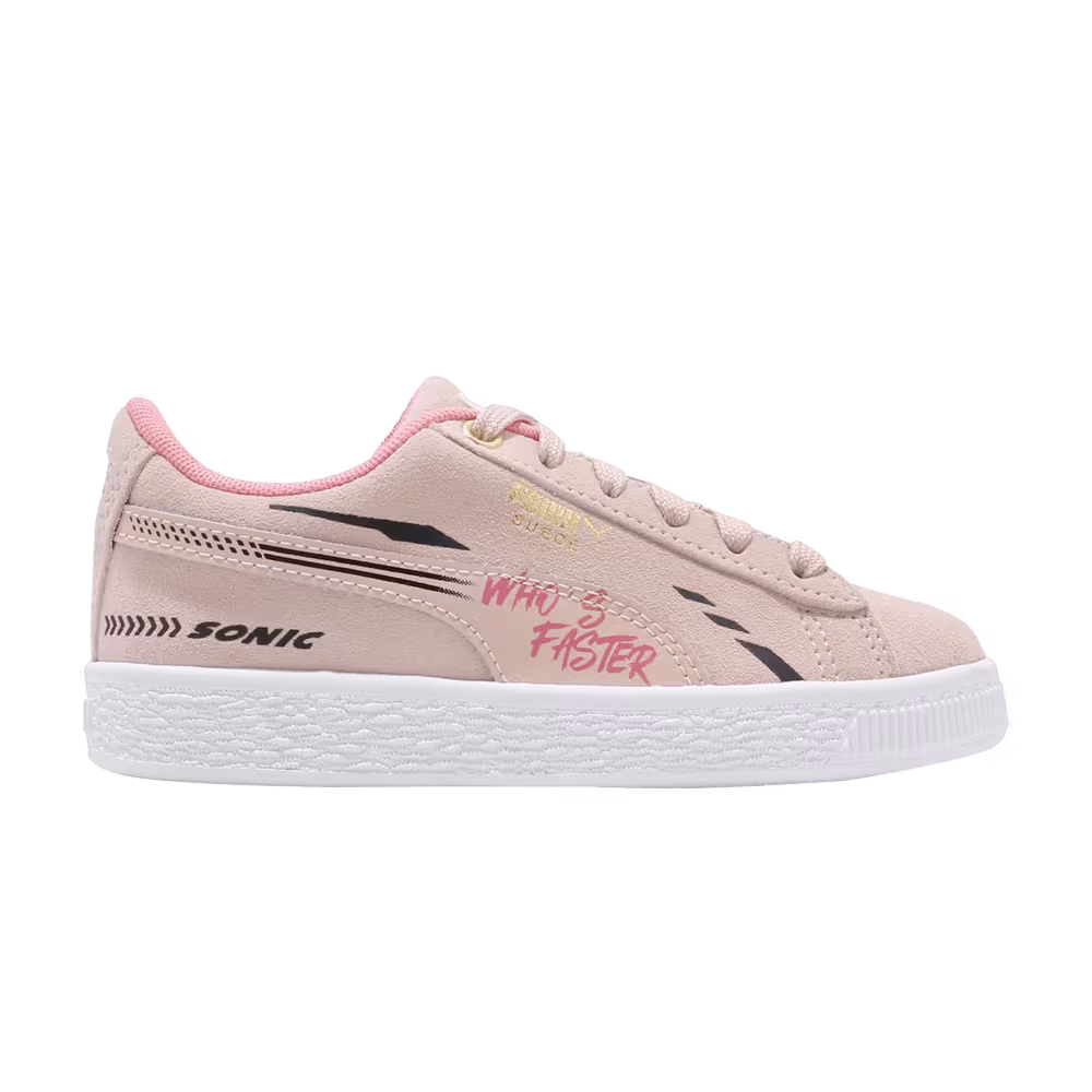 Sonic The Hedgehog x Puma Suede Jr Who's Faster - Rosewater