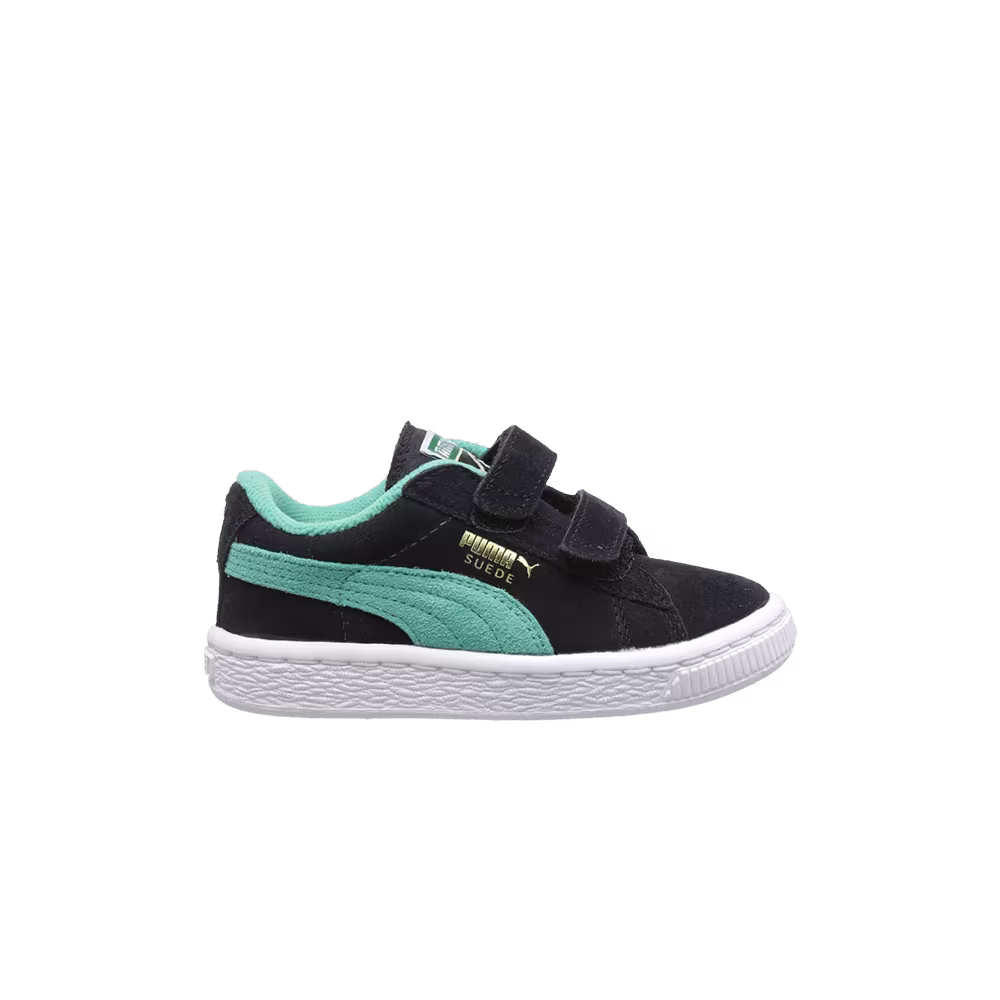 Puma Suede 2 Straps Infant Black Electric Green