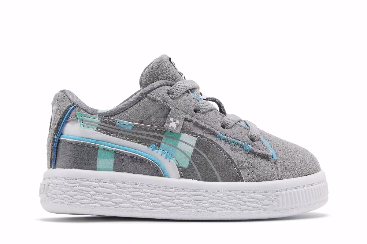 Minecraft x Puma Suede Infant Grey Violet Block, view 2