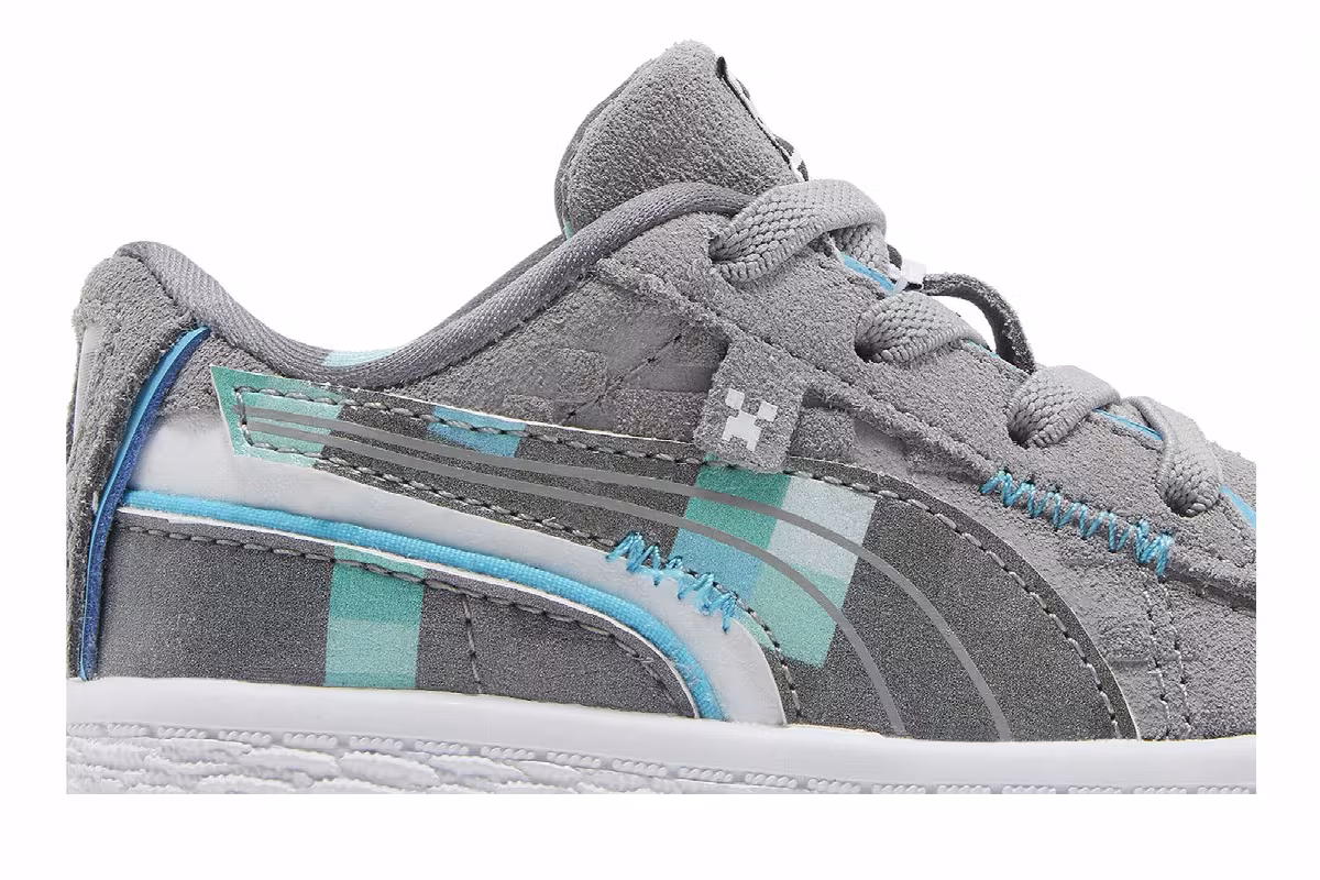 Minecraft x Puma Suede Infant Grey Violet Block, view 3
