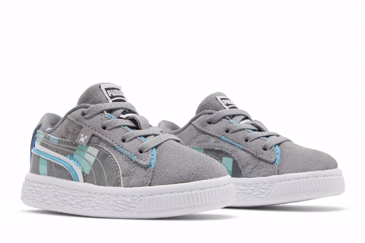 Minecraft x Puma Suede Infant Grey Violet Block, view 9