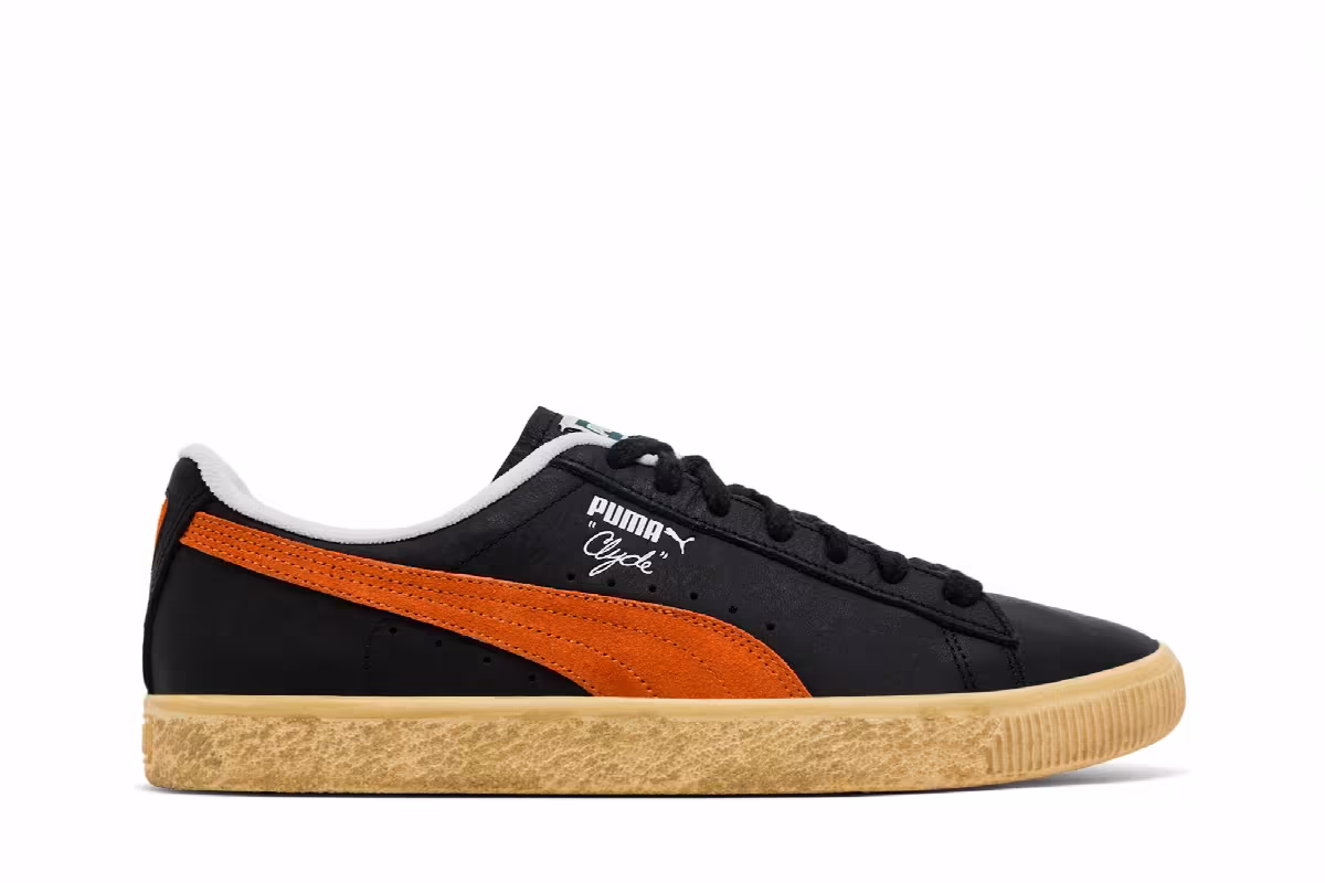 Puma Clyde Vintage Black Rickie Orange, view 2