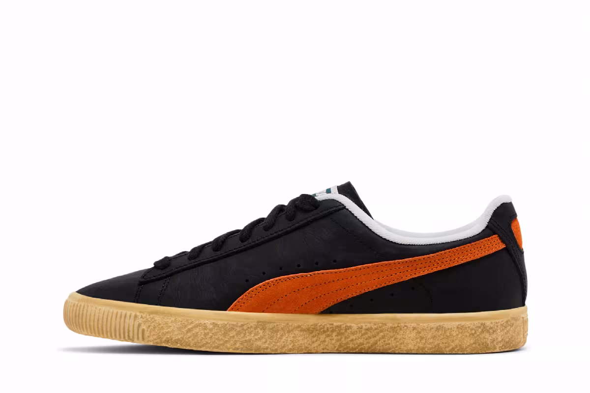 Puma Clyde Vintage Black Rickie Orange, view 4