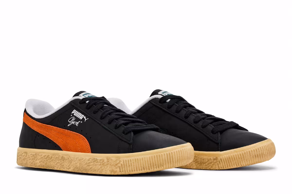 Puma Clyde Vintage Black Rickie Orange, view 9