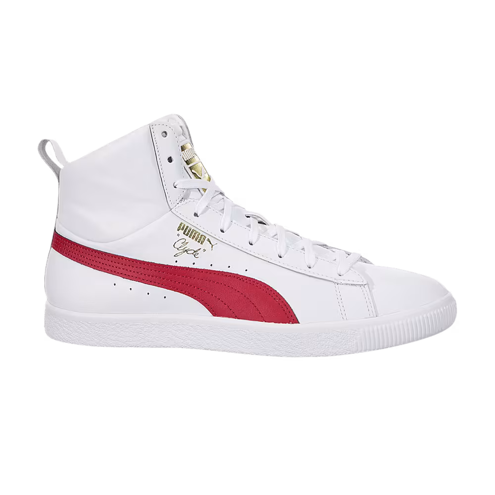 Puma Clyde Core Mid White Barbados Red