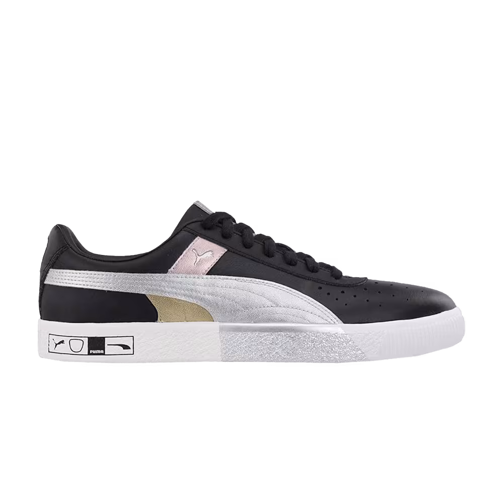 Puma Clyde Hacked Perf Toe Metal Black Silver