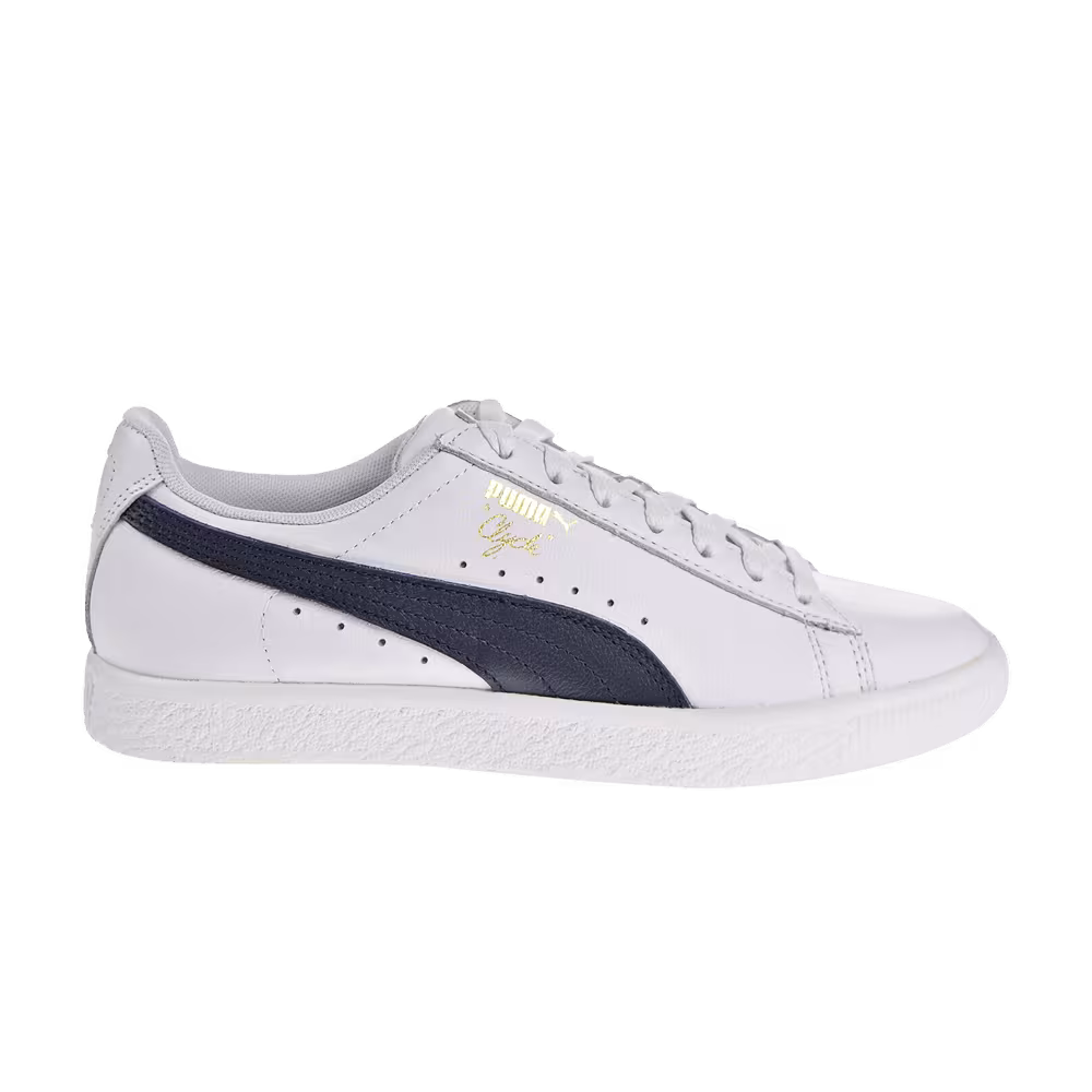 Puma Women's Clyde Core Leather Foil White Navy