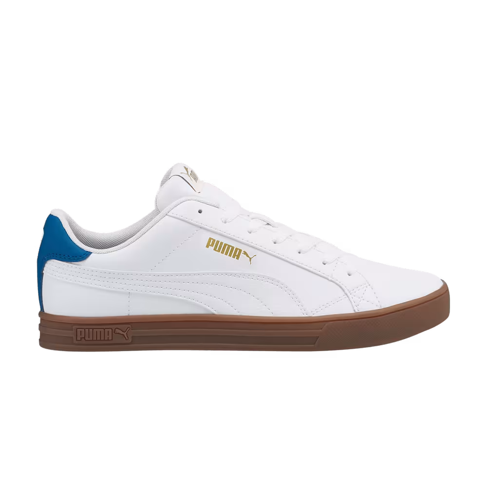 Puma Smash Vulc V3 Lo White Mykonos Blue Gum