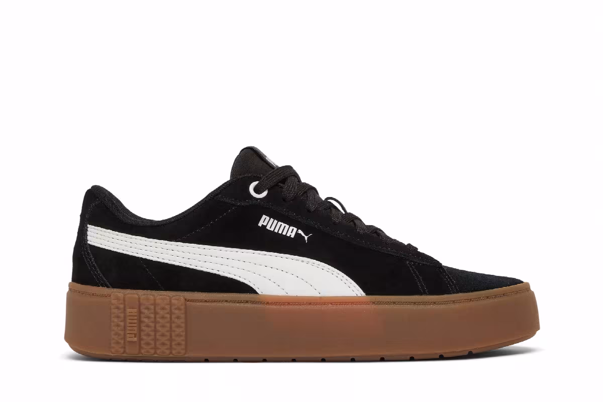 Puma Women's Smash Platform v2 Suede Black Gum, view 2