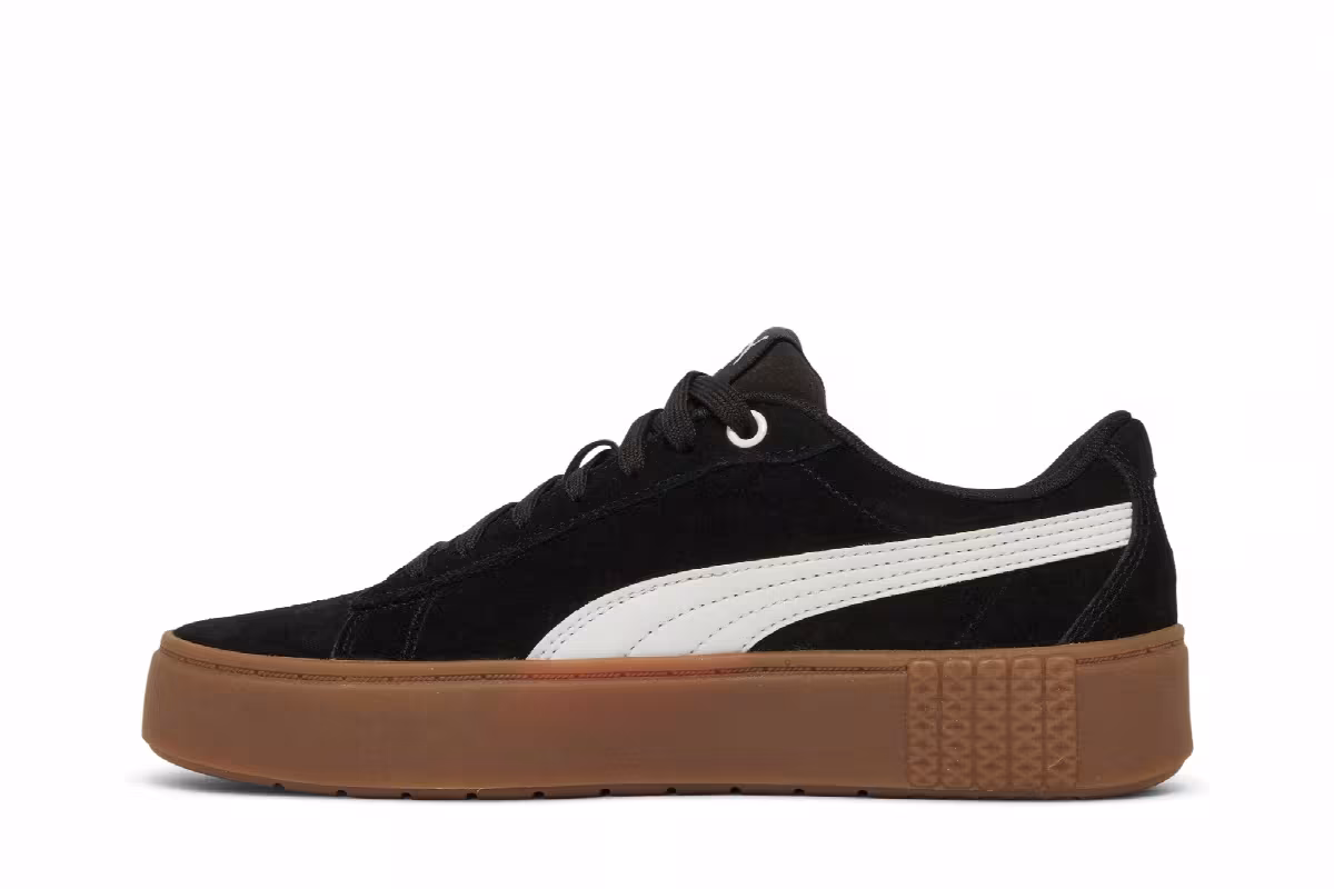 Puma Women's Smash Platform v2 Suede Black Gum, view 4