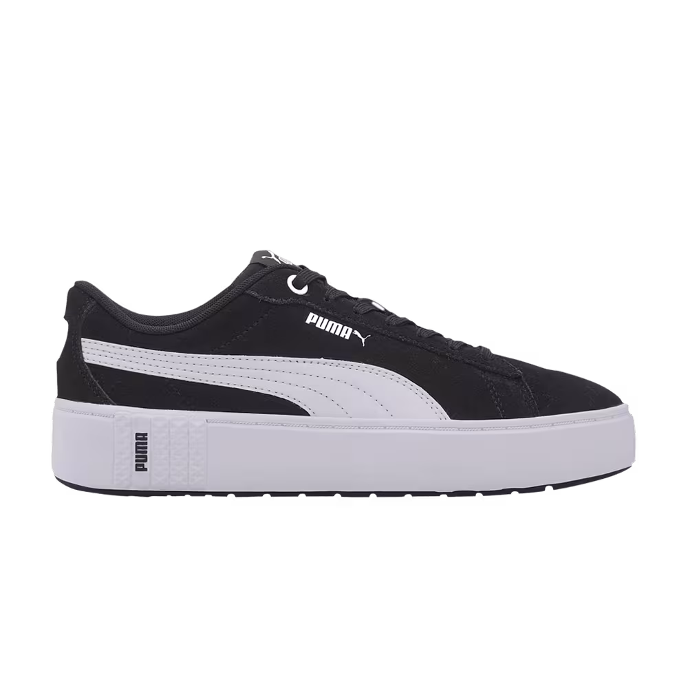 Puma Women's Smash Platform V2 Suede Black White