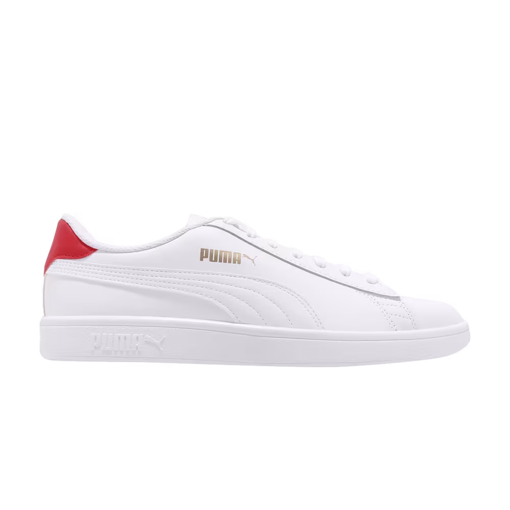 Puma Smash V2 White High Risk Red