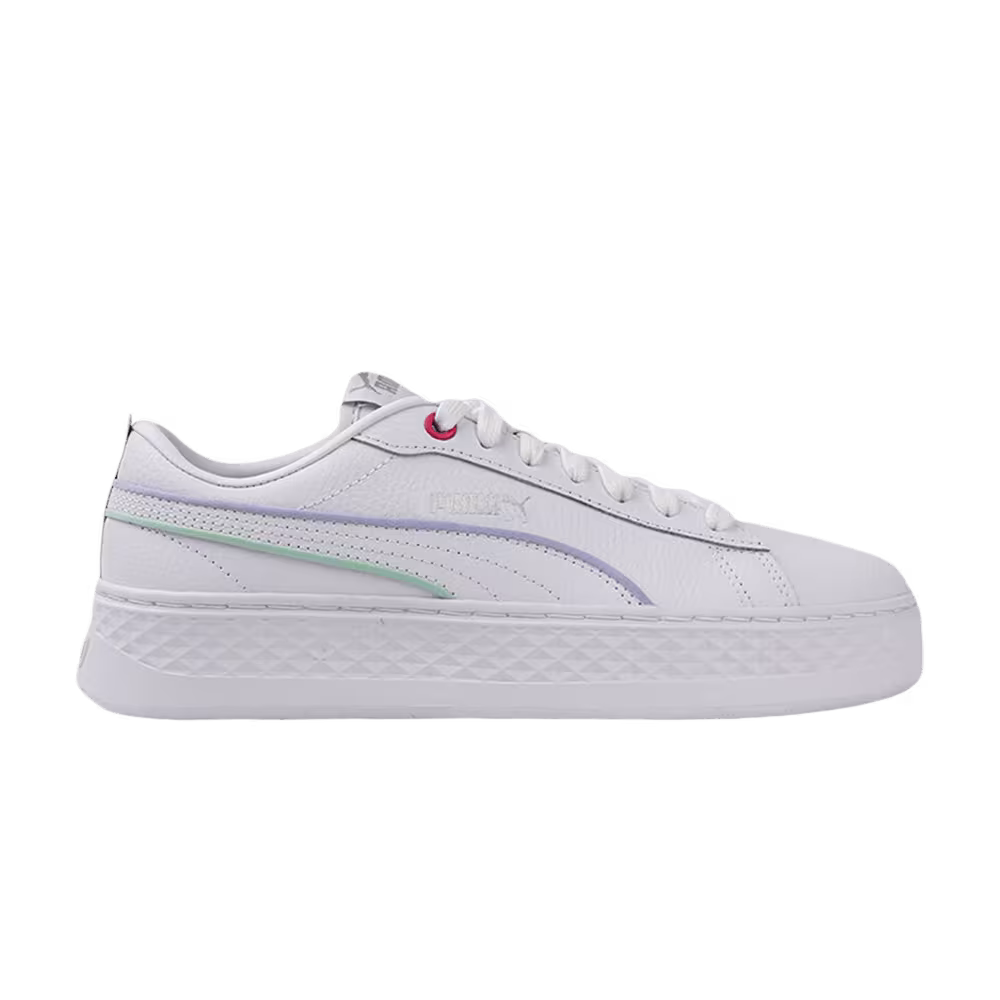 Puma Smash Platform Piping - White Lilac