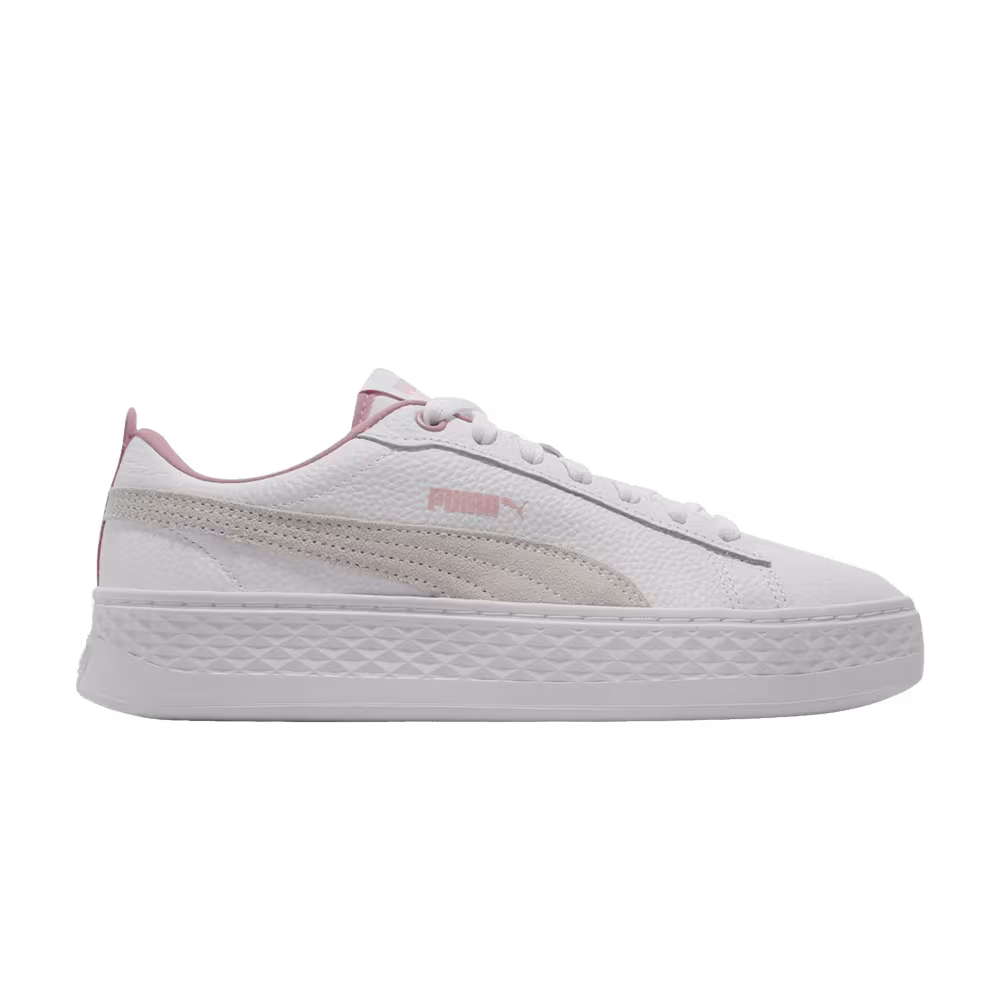 Puma Women's Smash Platform Low White Pale Pink