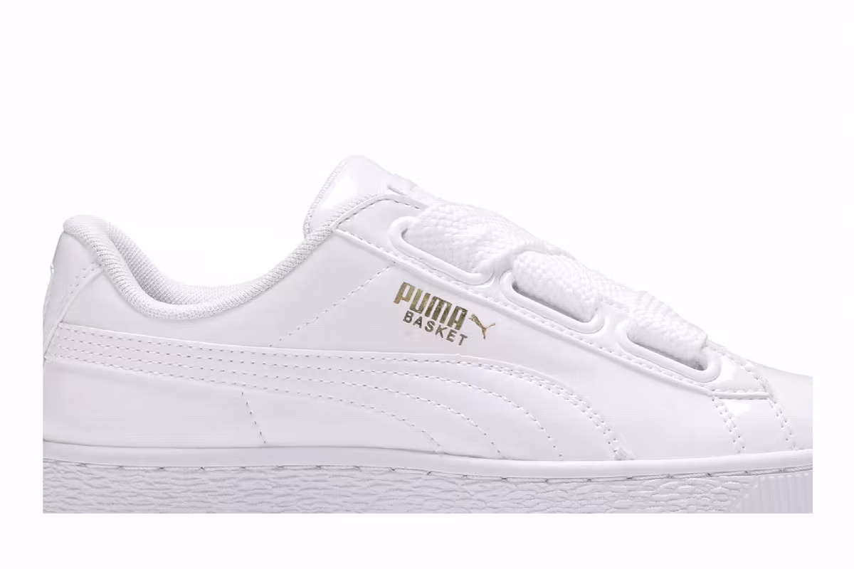 Puma Women's Basket Heart Patent White, view 3