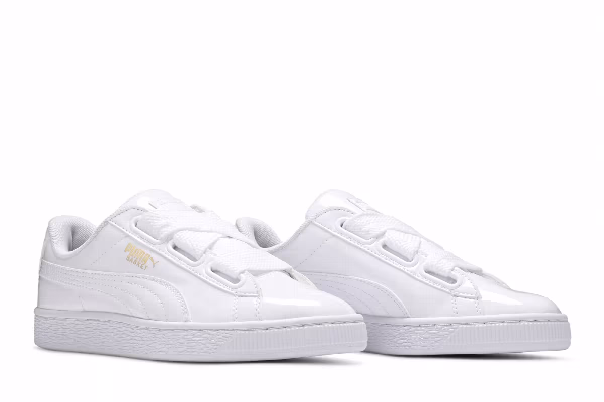 Puma Women's Basket Heart Patent White, view 9