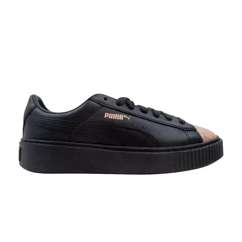 Puma Women's Basket Platform Metallic Black Rose Gold