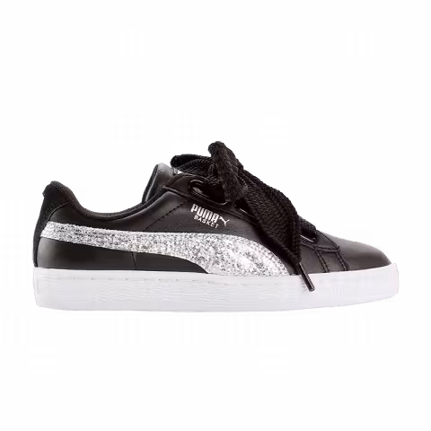 Puma Wmns Basket Heart 'Black Silver Glitter'