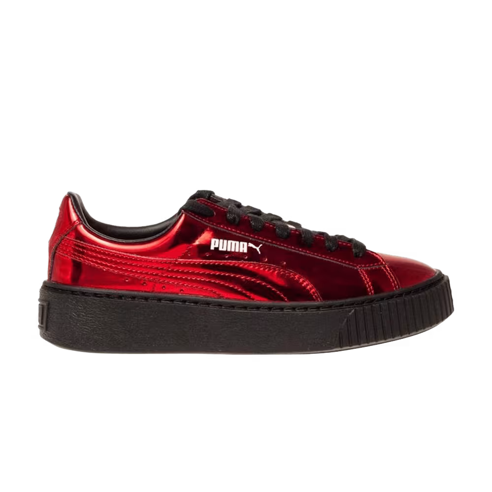 Puma Women's Basket Platform Metallic Red