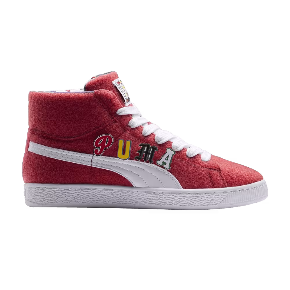 Dee & Rickey x Puma Basket Mid Ribbon Red