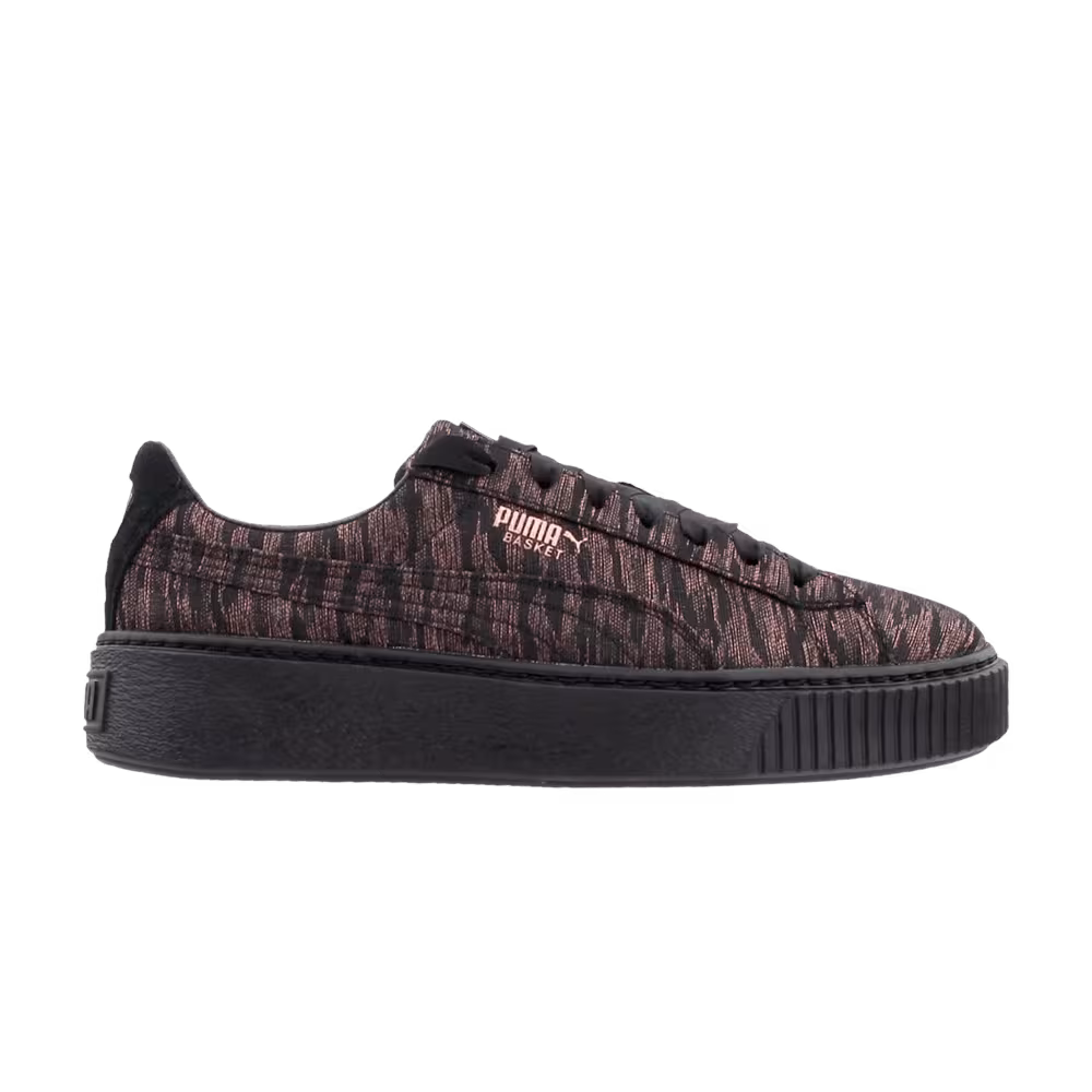 Puma Women's Basket Platform Velvet Rope - Black
