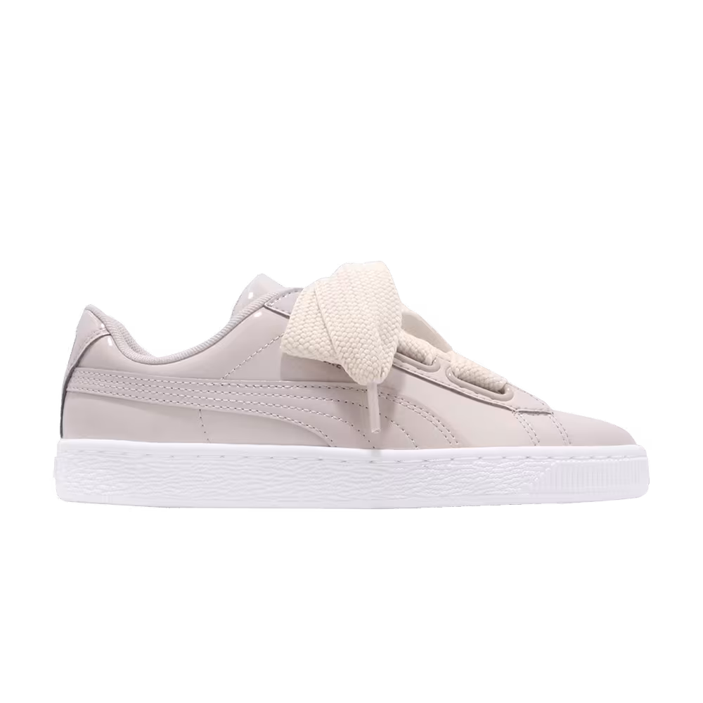 Puma Women's Basket Heart Patent Silver Grey