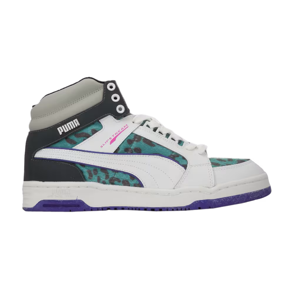 Puma Slipstream Animal Lace Up Mid White Fluo Teal