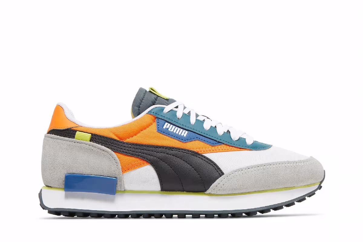 Puma Future Rider Play On White Vibrant Orange, view 2