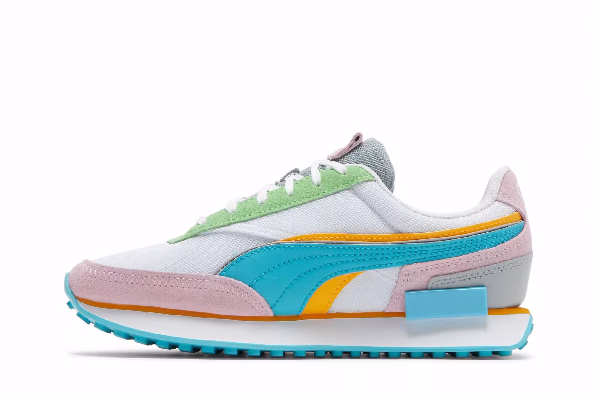 Puma Women's Future Rider Double - White Pink Lady, view 4