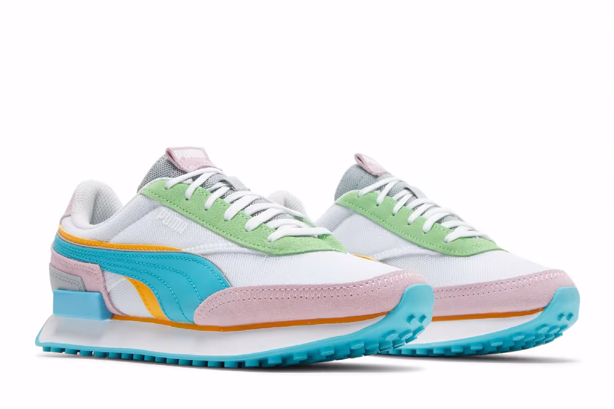 Puma Women's Future Rider Double - White Pink Lady, view 9