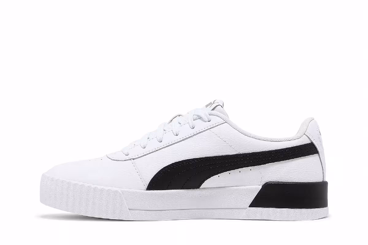 Puma Women's Carina Leather White Black, view 4