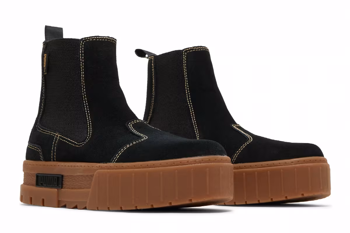 Puma Women's Mayze Chelsea Suede Black Gum, view 9