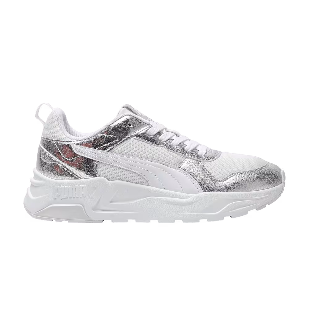 Puma Women's Trinity 2 LT Metallic White Metallic Silver