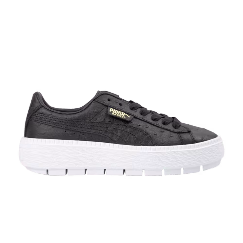 Puma Women's Platform Trace Black Ostrich