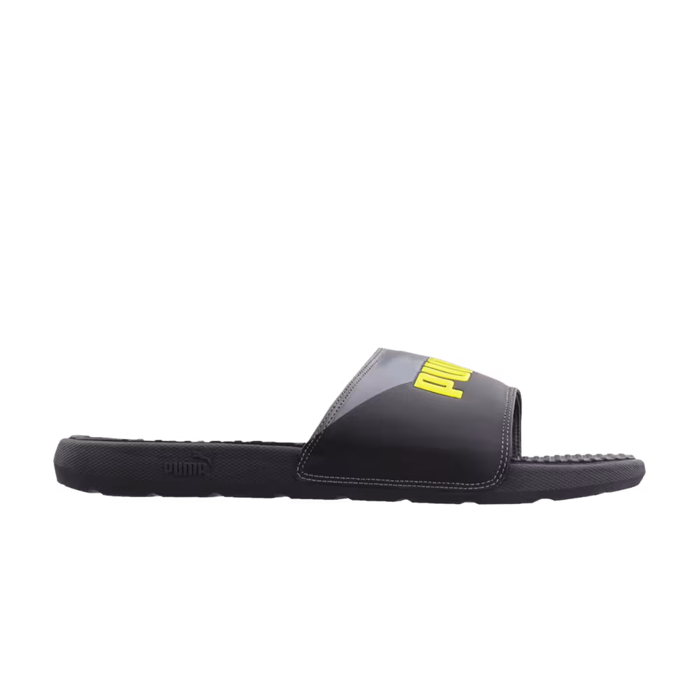 Puma Cool Cat Sport Slide Black Grey Yellow