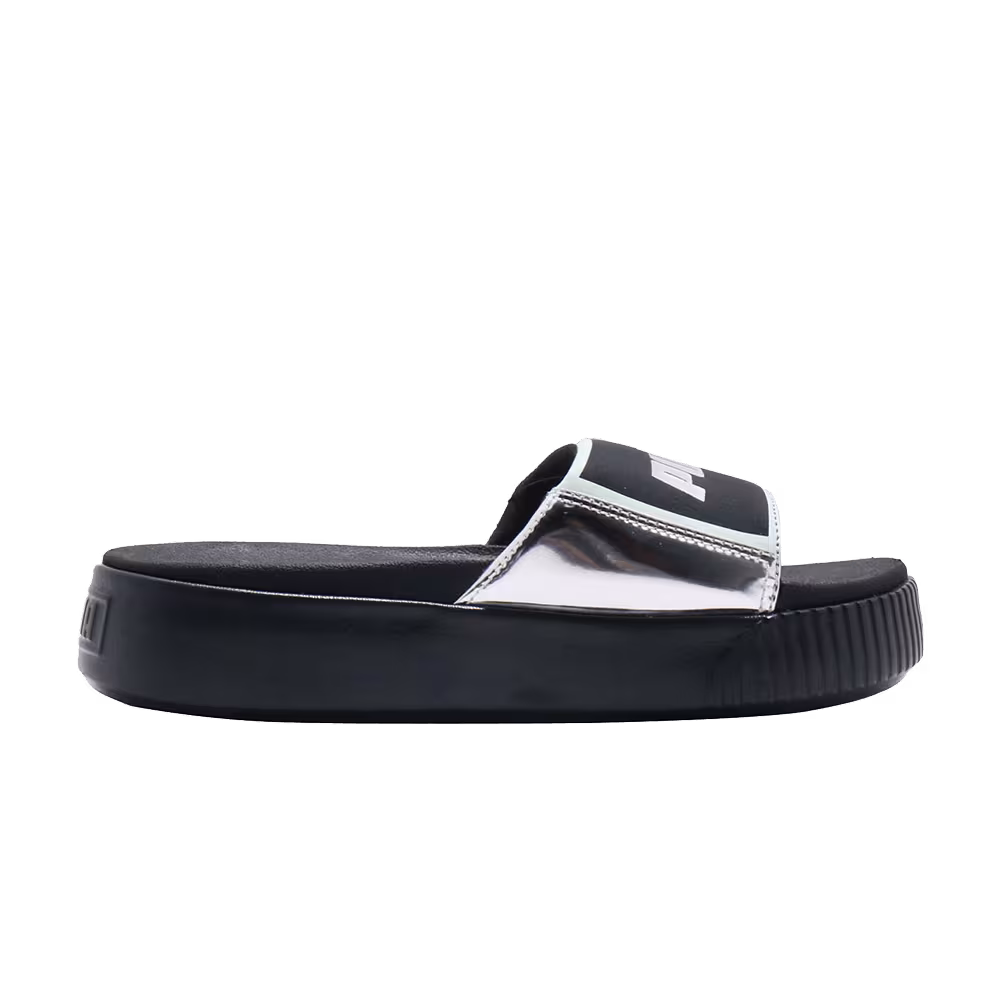 Puma Women's Platform Slide TZ Metallic Wns Silver