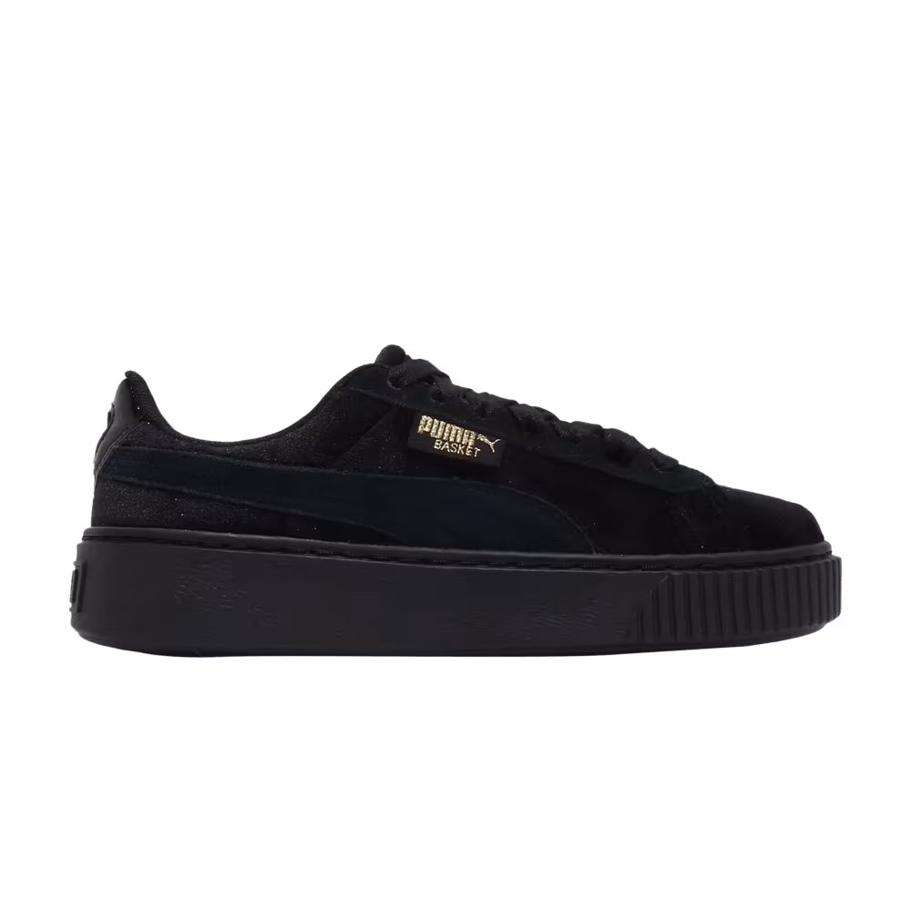 Puma Women's Platform Velvet Black Gold