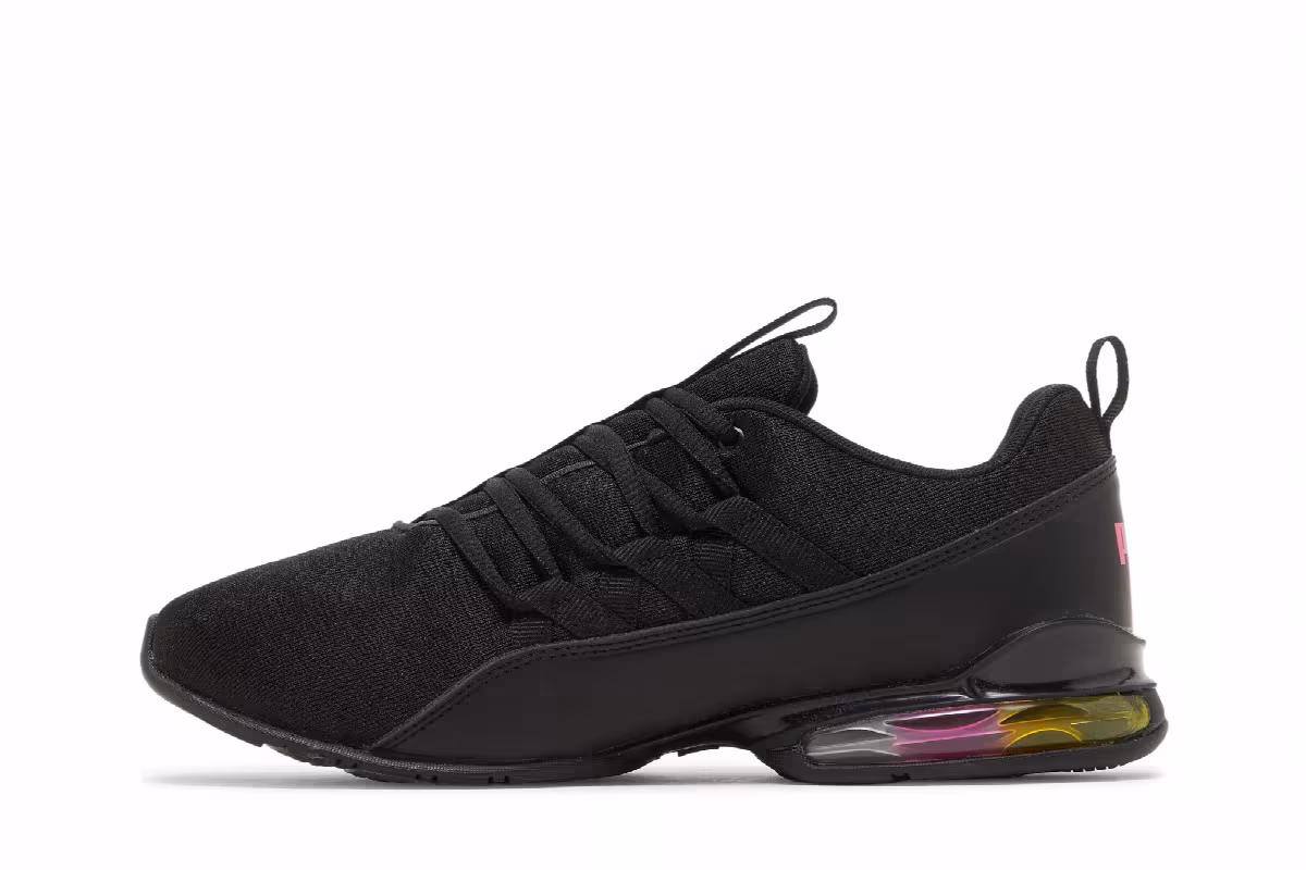 Puma Women's Riaze Prowl Rainbow Black Luminous Pink, view 4