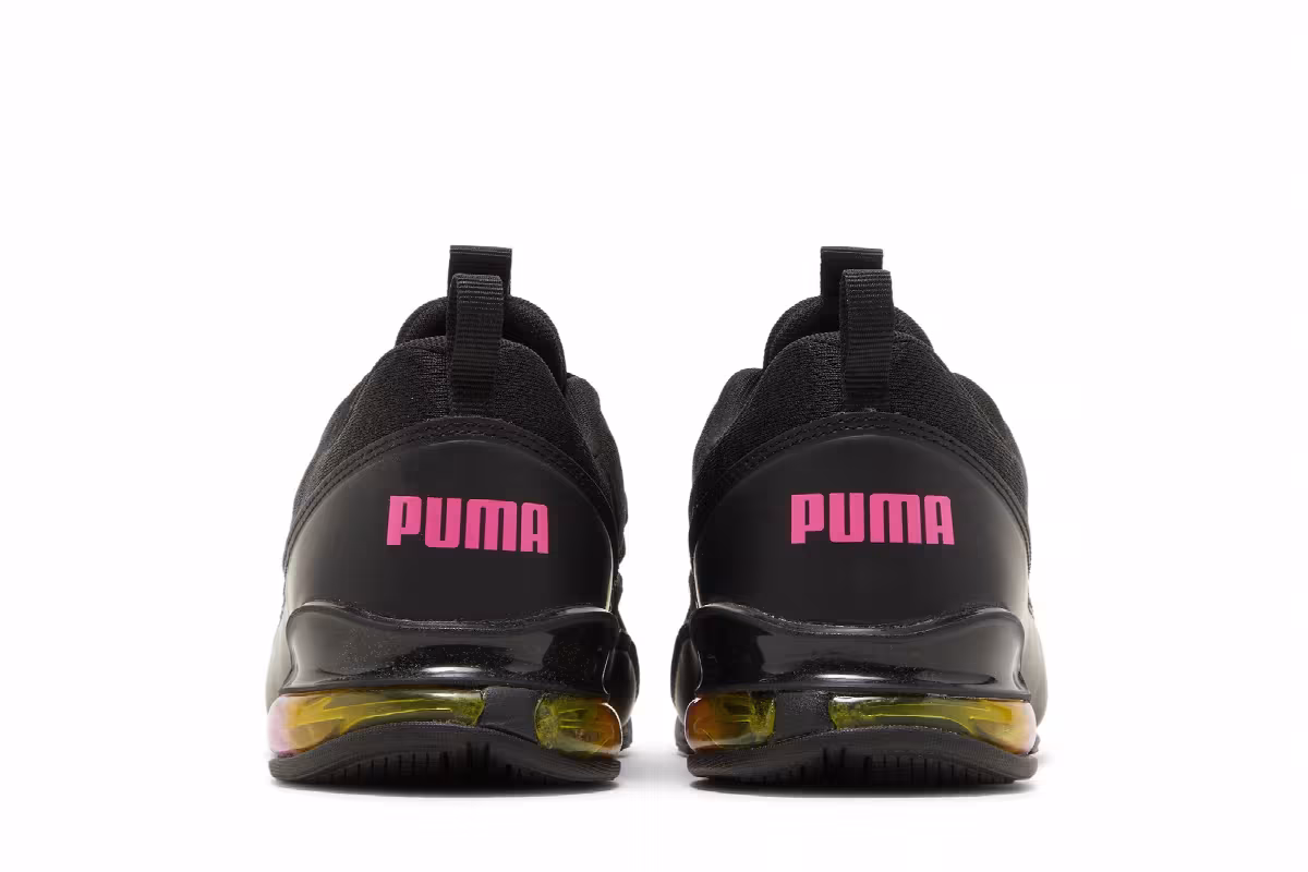 Puma Women's Riaze Prowl Rainbow Black Luminous Pink, view 7