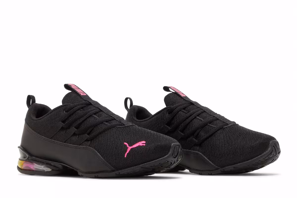 Puma Women's Riaze Prowl Rainbow Black Luminous Pink, view 9