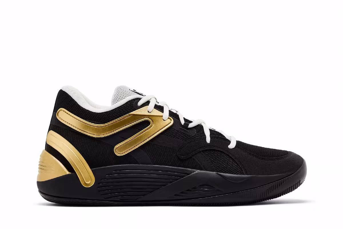 Puma TRC Blaze Court Black Metallic Gold, view 2