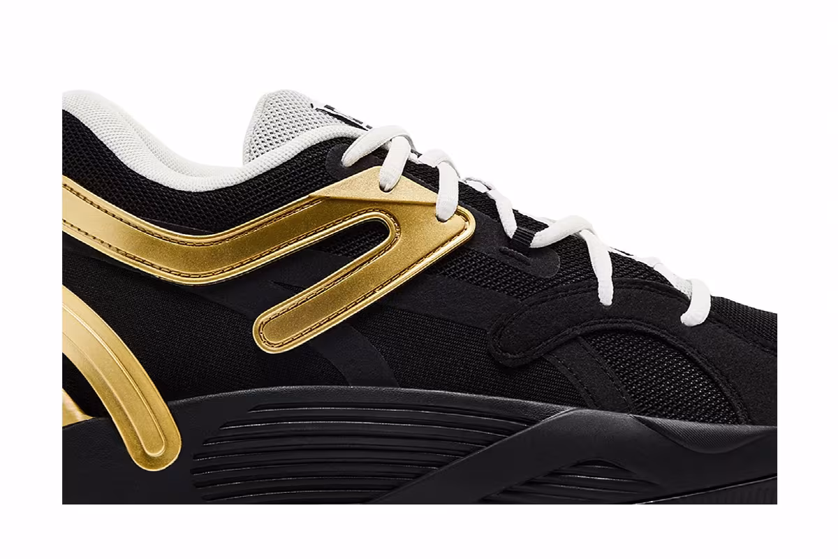 Puma TRC Blaze Court Black Metallic Gold, view 3
