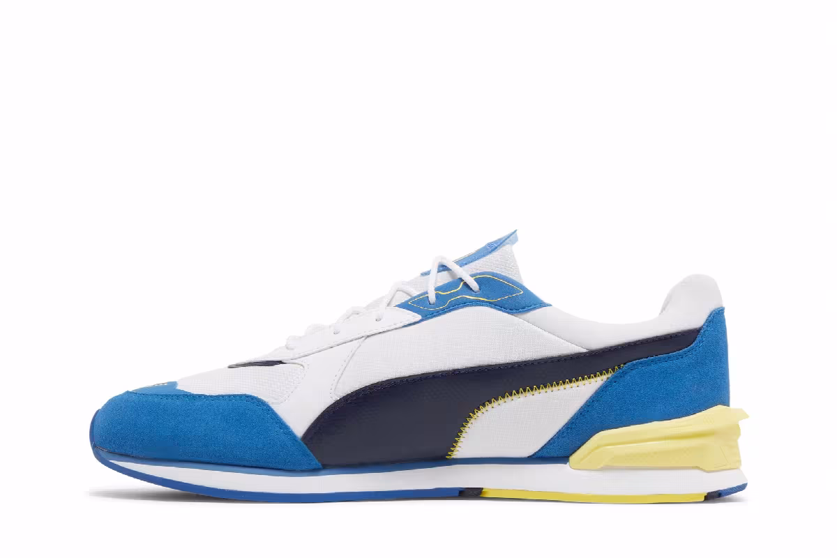 Puma Porsche Legacy x Low Racer White Peacoat Celandine, view 4