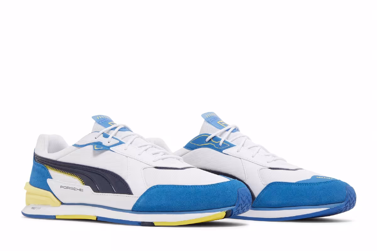 Puma Porsche Legacy x Low Racer White Peacoat Celandine, view 9
