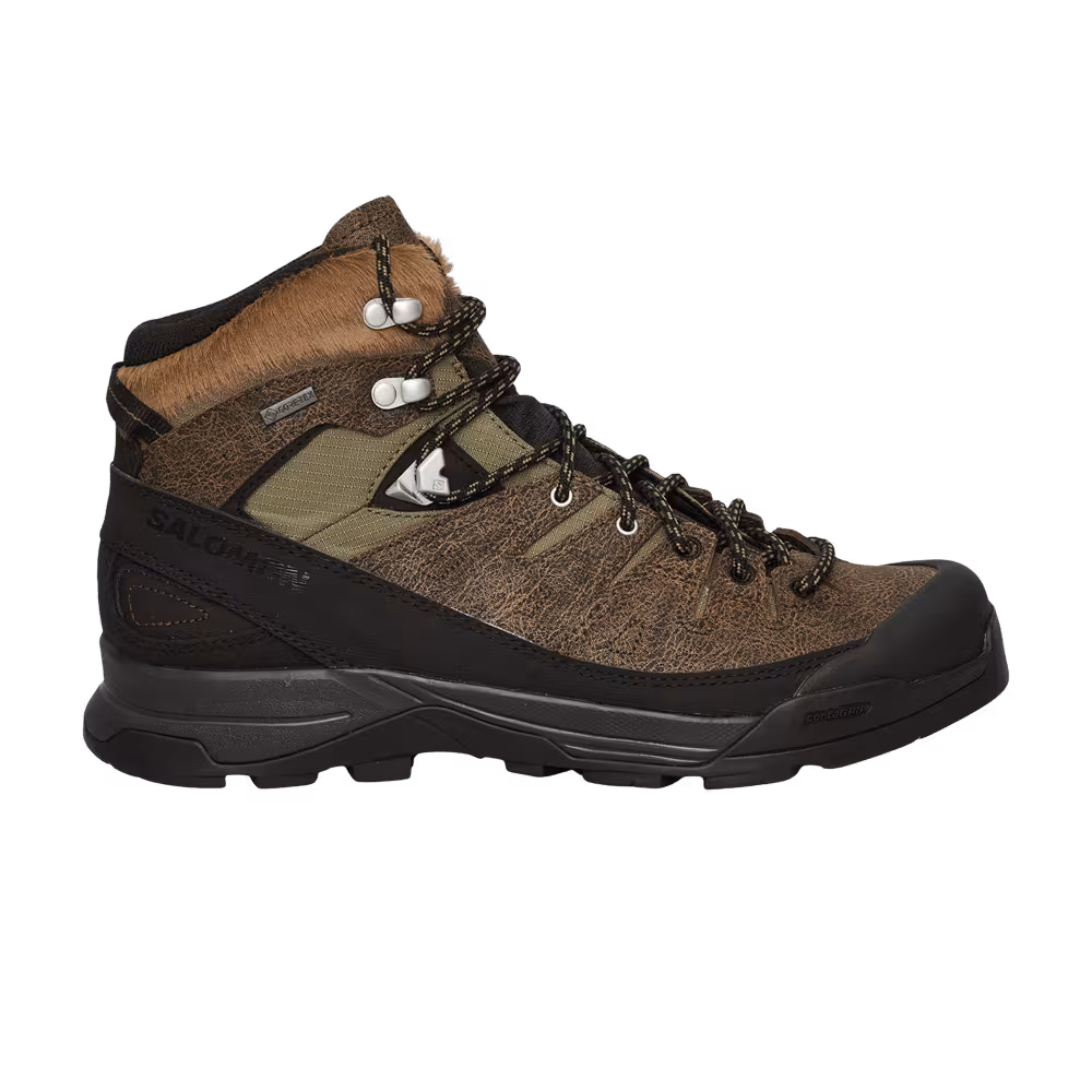 Salomon X-ALP Mid Distressed Leather GORE-TEX Dark Earth Black